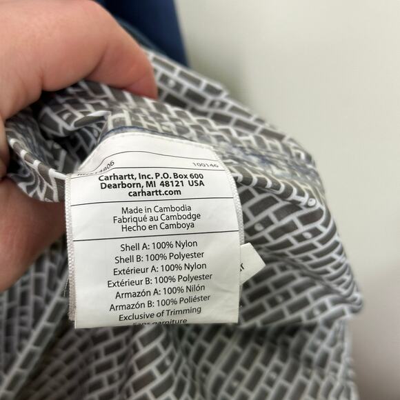 CARHARTT Waterproof Shoreline Vapor Jacket Dark Blue Digi Camo Sz L {B44} - Picture 7 of 8